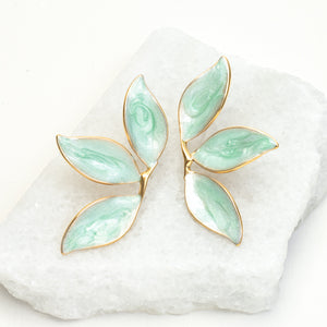 Canopy Leaf Earrings in Mint