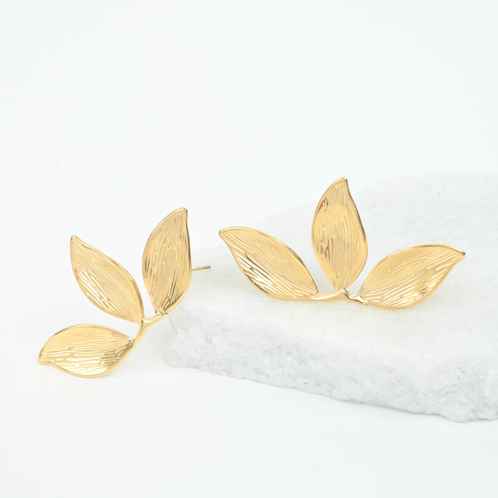 Pair of gold plated earrings, cute gold earrings, fashion jewelry, unique gifts for Christmas