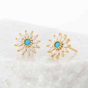 Photo of beautiful earrings, 18k gold studs, zircon, women's jewelry, high quality jewelry, earrings like pandora, gold earrings, Starfish Project