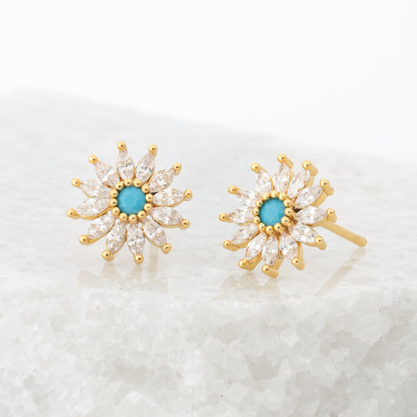 Photo of beautiful earrings, 18k gold studs, zircon, women's jewelry, high quality jewelry, earrings like pandora, gold earrings, Starfish Project