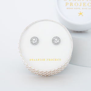 Earring jewelry box, sparkling silver studs, studs for women, silver earrings for brides, fair trade gifting companies