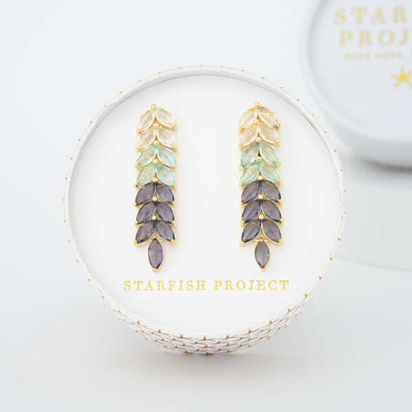Gift box with 14k gold earrings, crystal earrings for women, earrings like pandora, gold jewelry stores