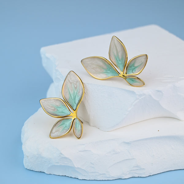 Flourish Mint Leaf Earrings