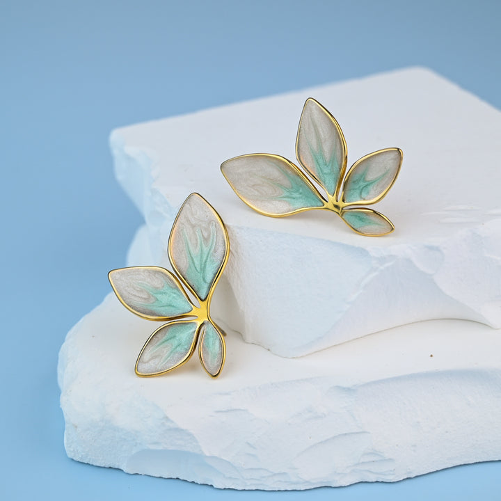 Flourish Mint Leaf Earrings