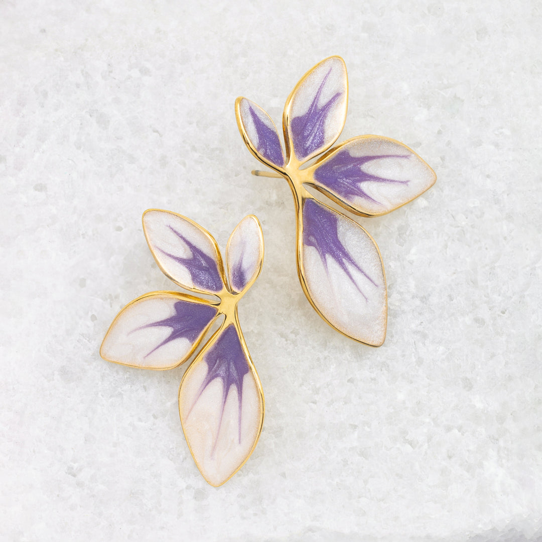 lavender flower earrings Starfish Project Flourish Leaf Earrings