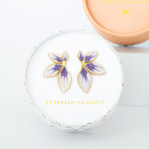Flourish Lavender Leaf Earrings