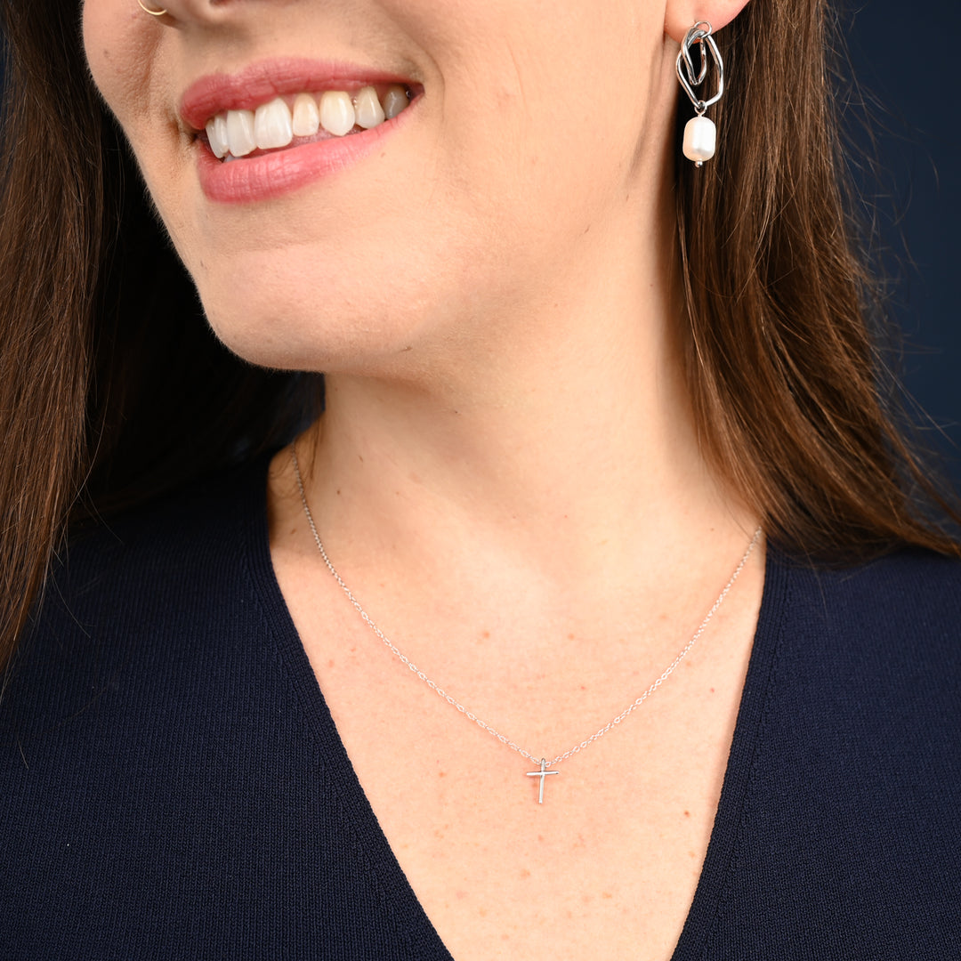 Faithful Sterling Silver Classic Cross Necklace