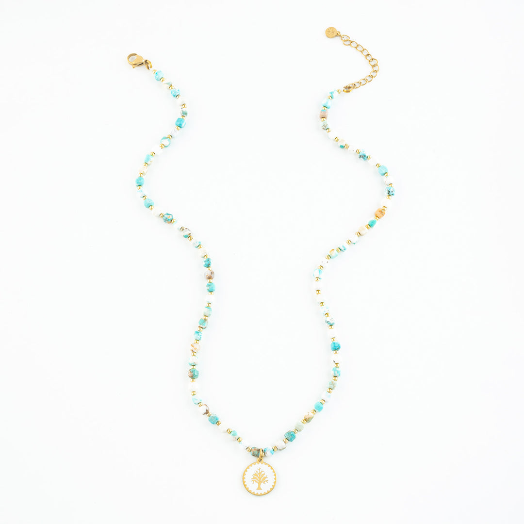 Strong Oak Turquoise Beaded Necklace