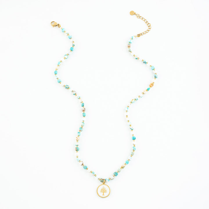 Strong Oak Turquoise Beaded Necklace