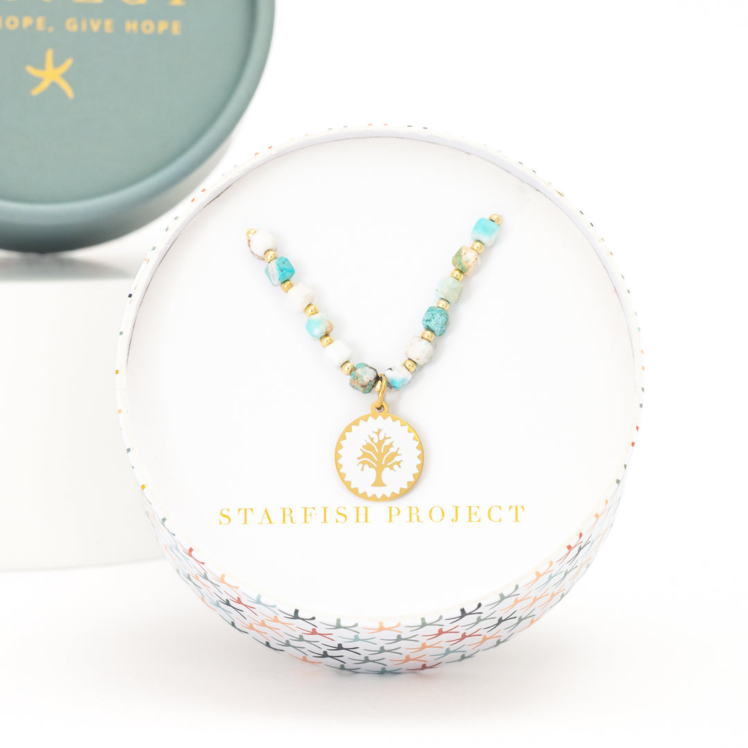 Strong Oak Turquoise Beaded Necklace