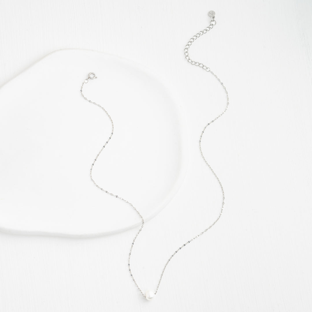 Annie Silver Pearl Necklace