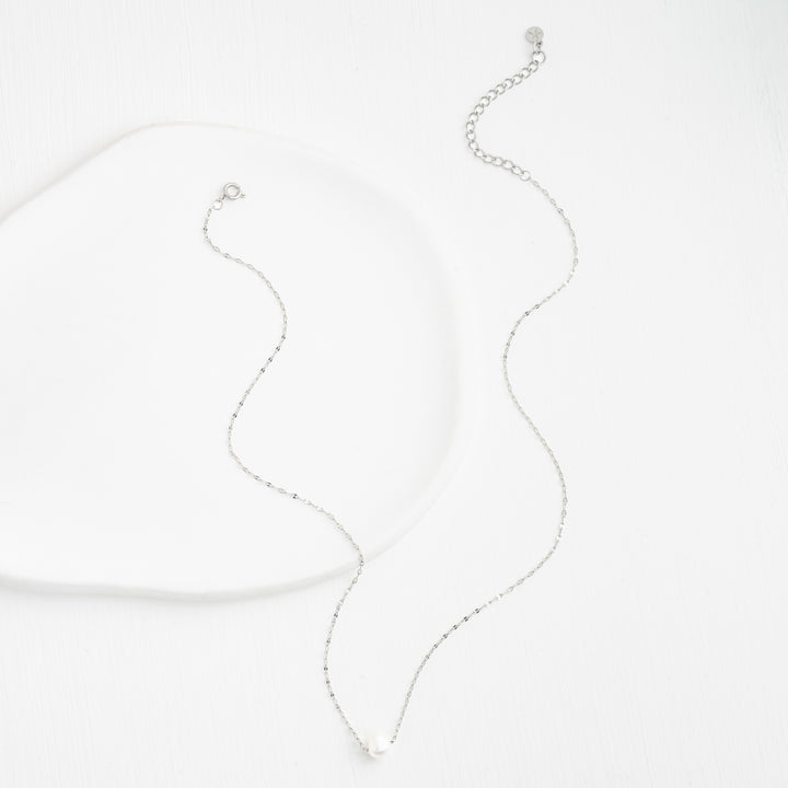 Annie Silver Pearl Necklace
