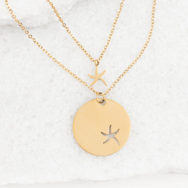 Cute gold necklace set, ocean jewelry, gold necklaces, women's jewelry, jewelry shop, unique xmas gifts