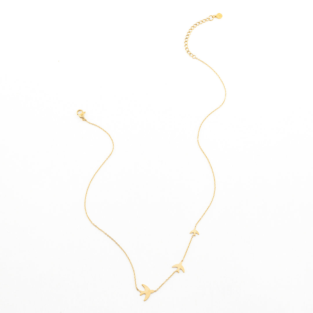 Golden bird necklace for women, creative gift ideas for Christmas, fair trade store online 