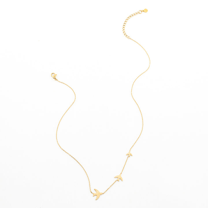 Golden bird necklace for women, creative gift ideas for Christmas, fair trade store online 