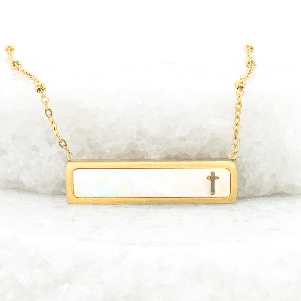 Faith Reversible Cross Bar Necklace