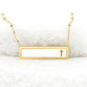 Faith Reversible Cross Bar Necklace