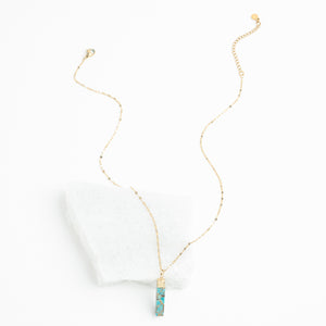 Necklace for women, 14k gold chain with turquoise and gold pendant, necklace brands like Pandora, fashion jewelry, home shopping jewelry