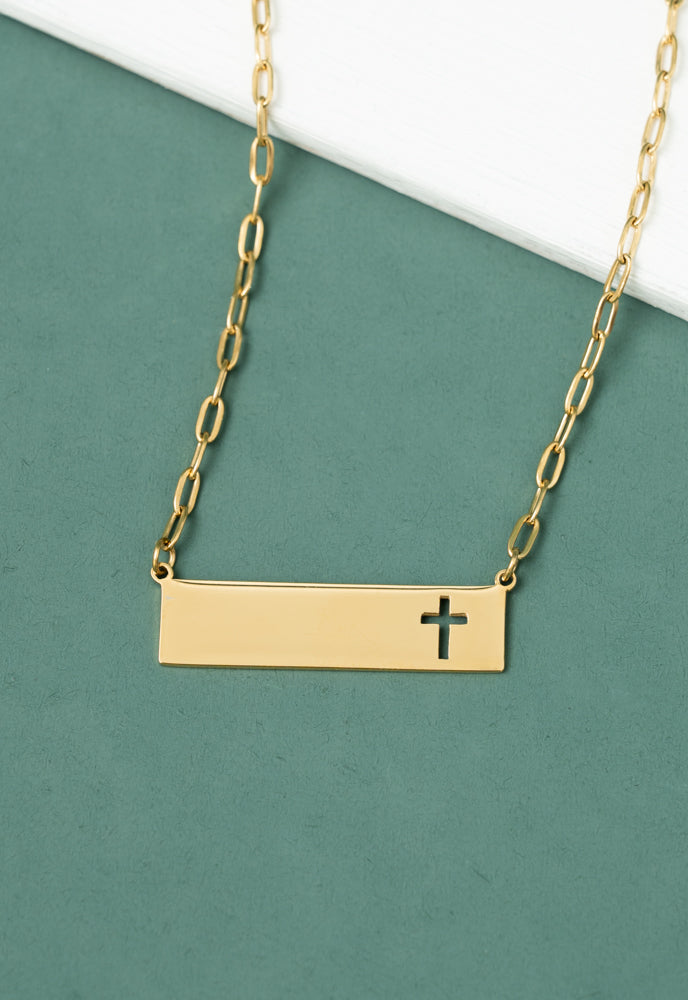 Tree of Life Cross Necklace in Gold