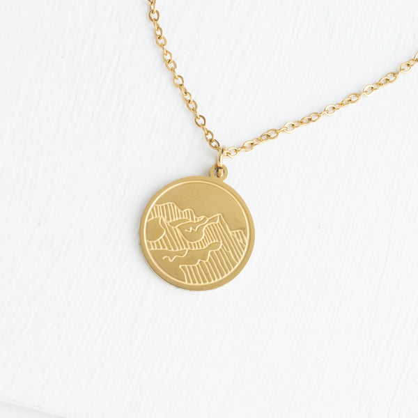 Mountain Adventure Necklace in Gold