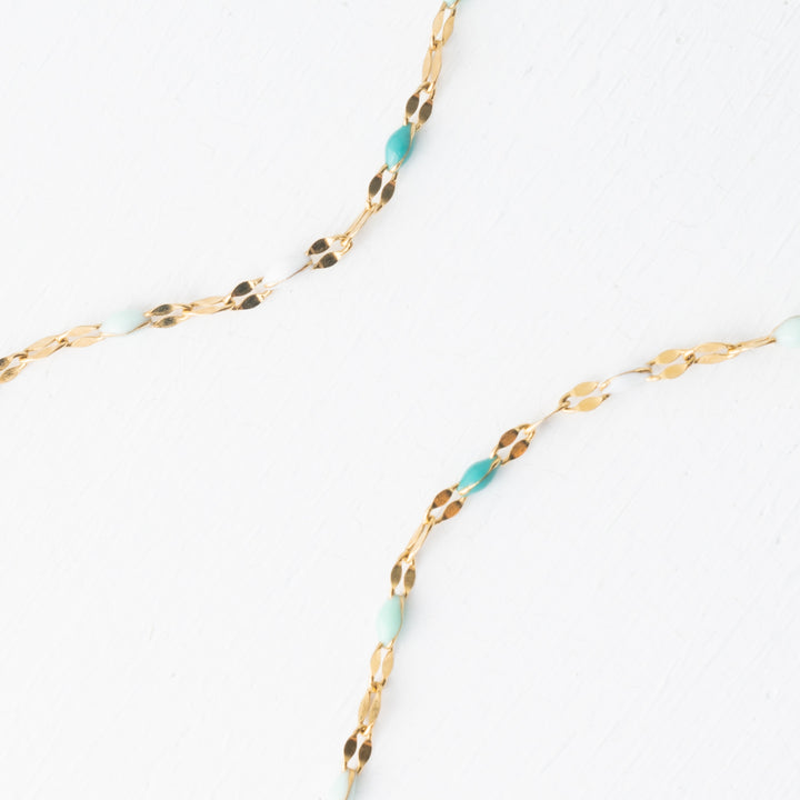 Punctuated Chain Necklace in Shades of Blue