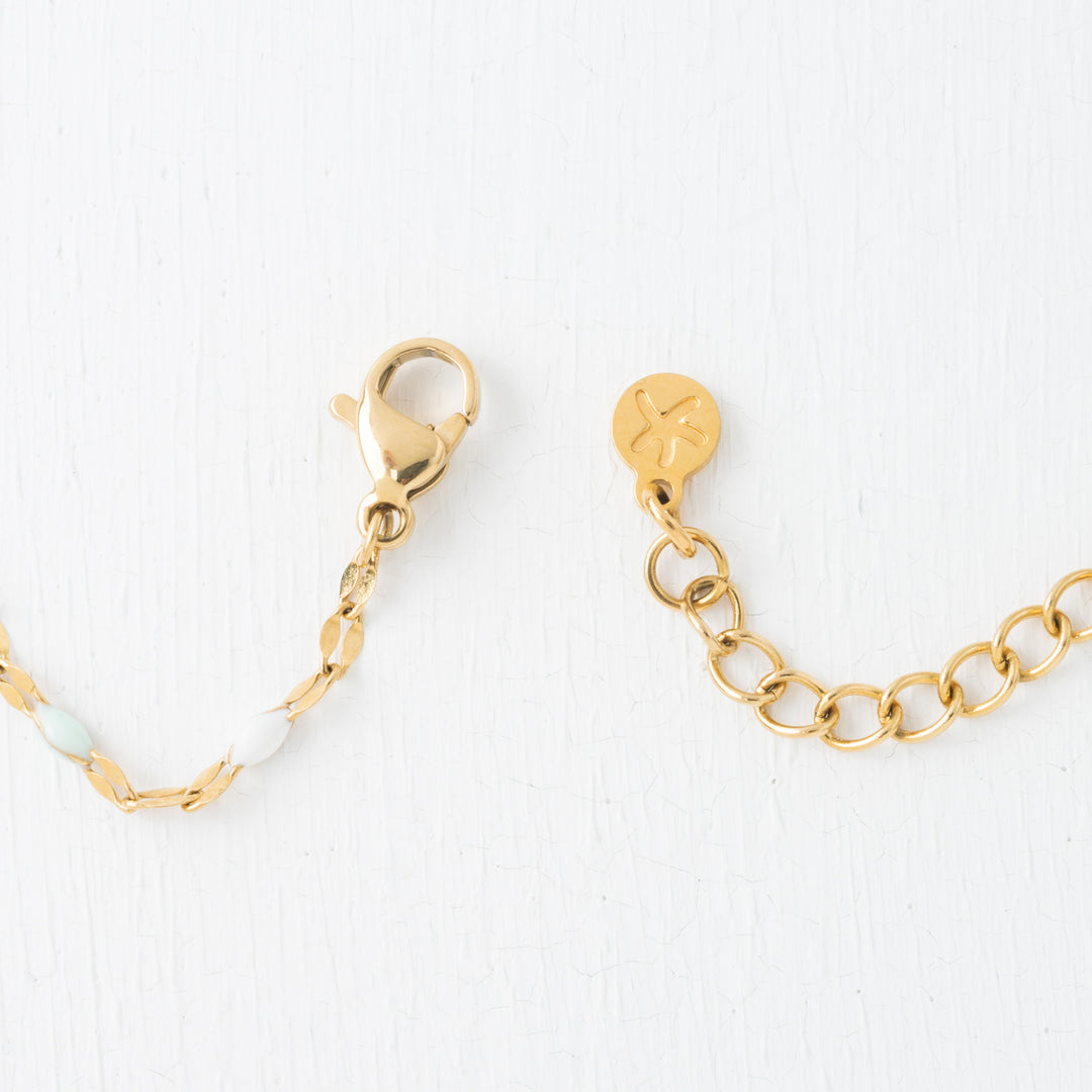 Punctuated Chain Necklace in Shades of Blue