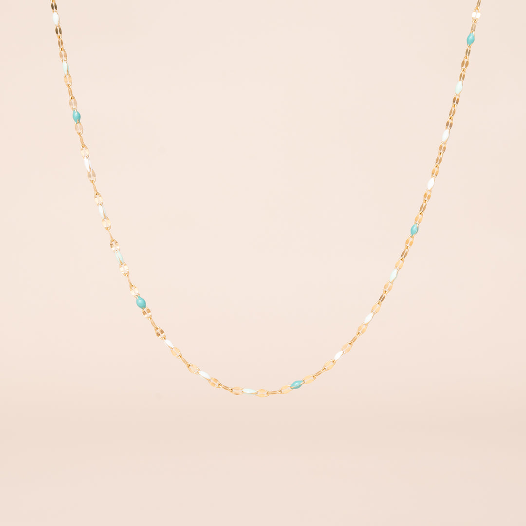 Punctuated Chain Necklace in Shades of Blue