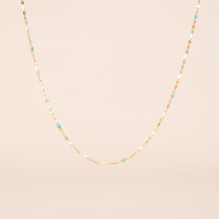 Punctuated Chain Necklace in Shades of Blue