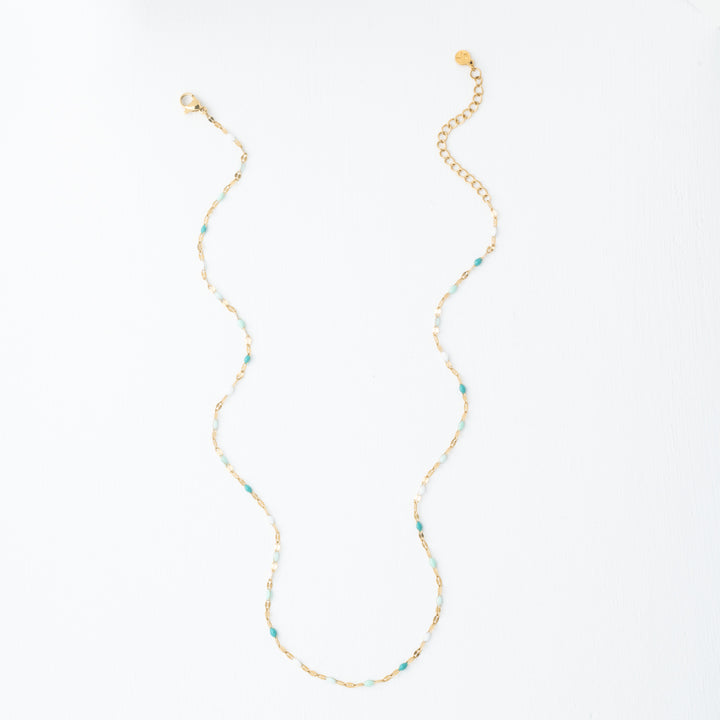 Punctuated Chain Necklace in Shades of Blue