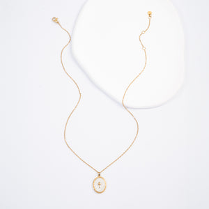 Shine Bright Cross Pendant in Pearl White