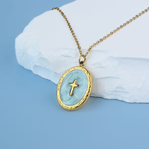 Shine Bright Cross Pendant in Mint