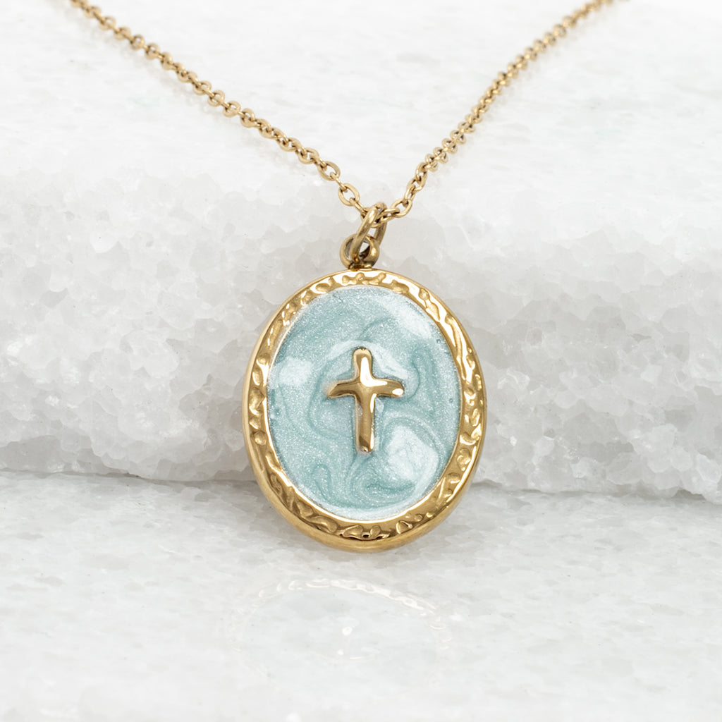 Shine Bright Cross Pendant in Mint – Starfish Project