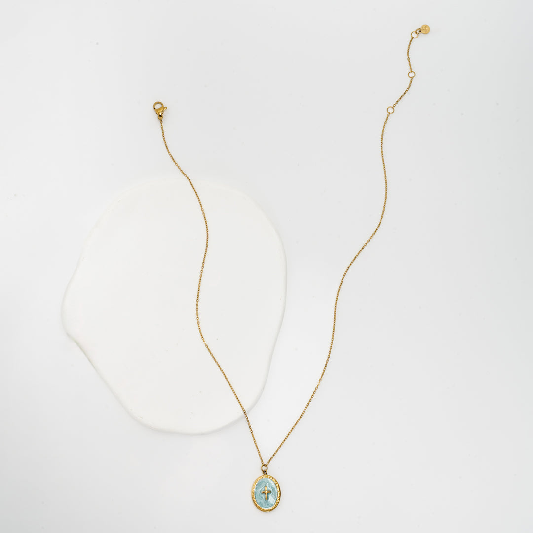 Shine Bright Cross Pendant in Mint