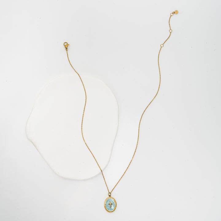 Shine Bright Cross Pendant in Mint