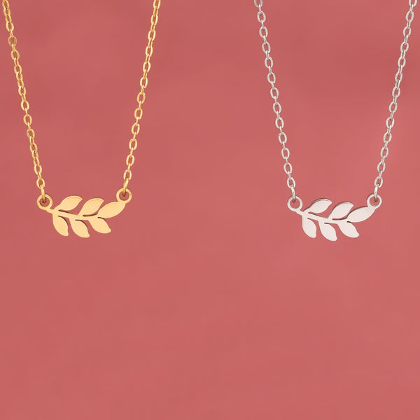 Rowen Leaf Necklace in Gold