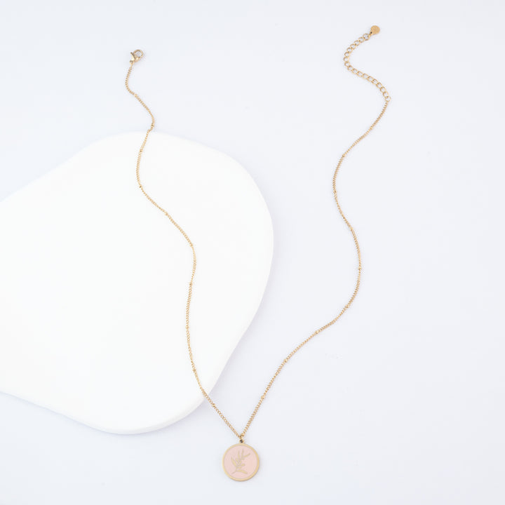 Engravable Resilience Necklace in Pink