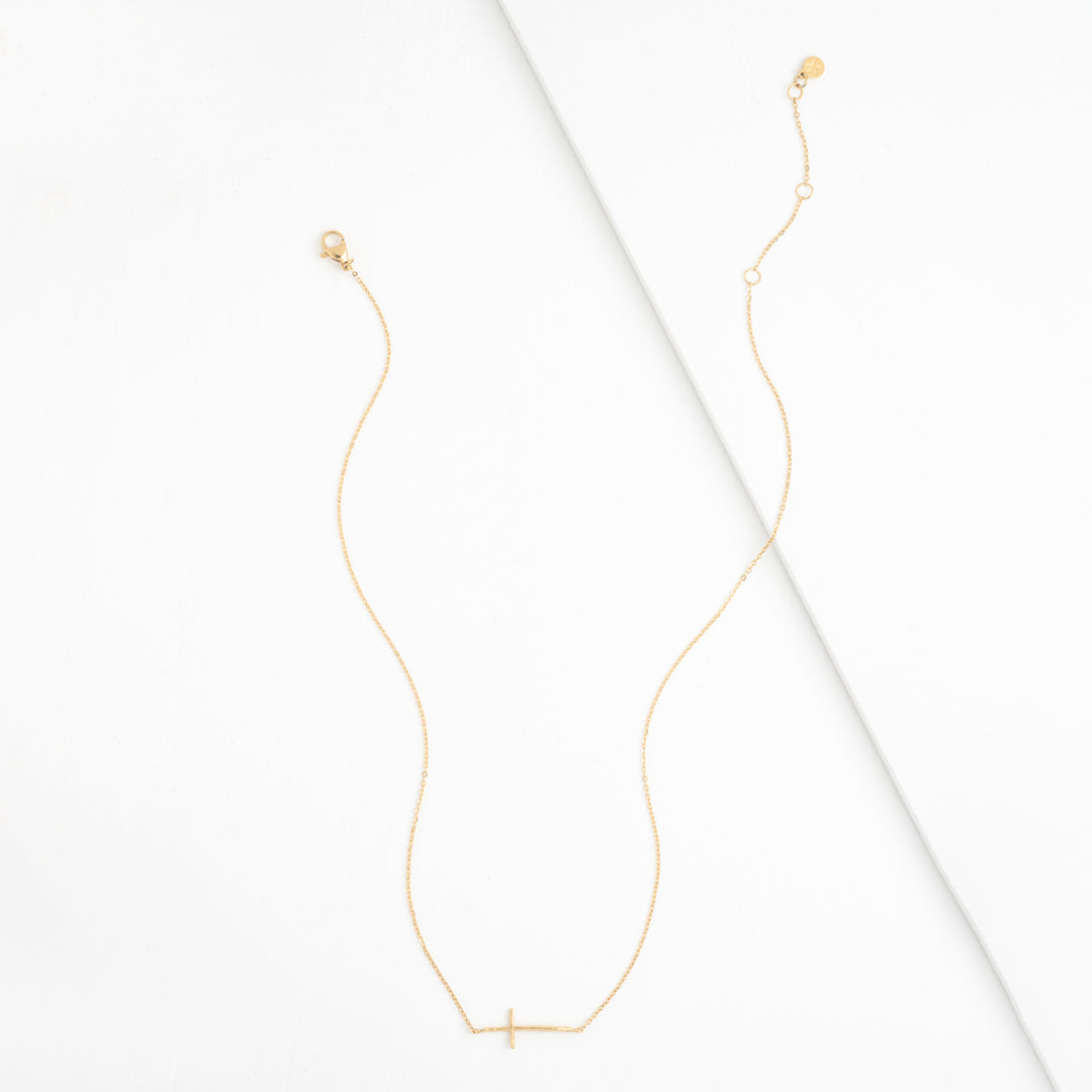 Radiant Cross Necklace in Gold