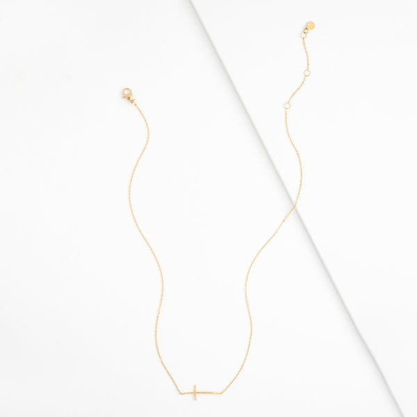 Golden cross necklace for women, creative gift ideas for Christmas, fair trade store online 