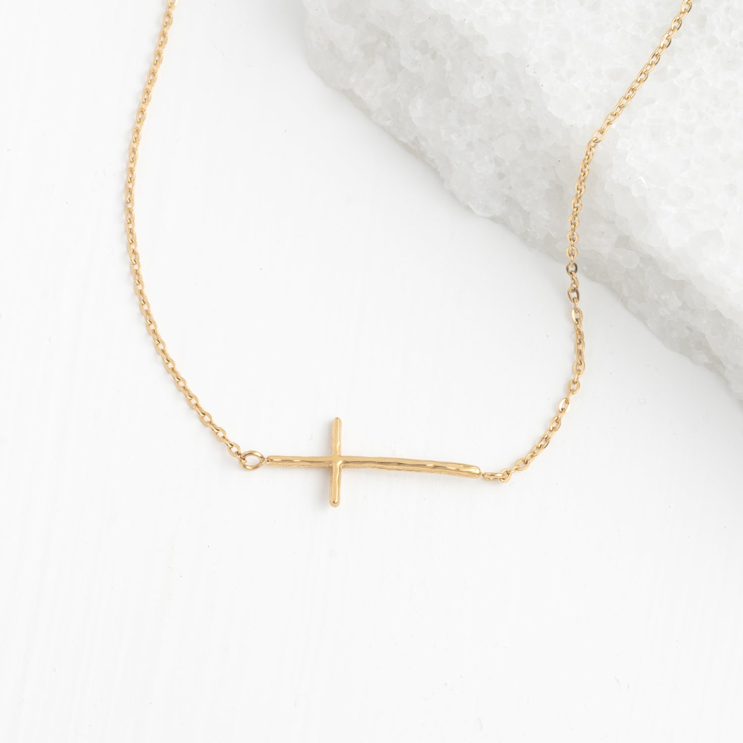 Radiant Cross Necklace in Gold – Starfish Project