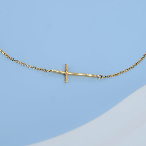 Radiant Cross Necklace in Gold