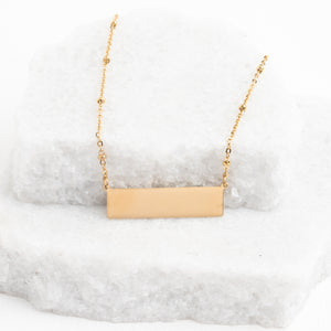 Simple and beautiful gold bar necklace, personalized necklace, adjustable gold chain, fair trade business