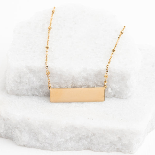 Simple and beautiful gold bar necklace, personalized necklace, adjustable gold chain, fair trade business