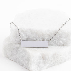 Simple and beautiful silver bar necklace, personalized necklace, adjustable silver chain, fair trade business