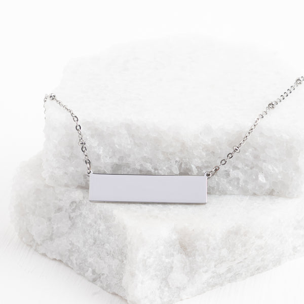 Simple and beautiful silver bar necklace, personalized necklace, adjustable silver chain, fair trade business
