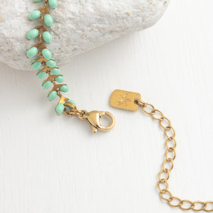 Starfish logo, starfish symbol, gold necklace chain, women's gold necklaces, sustainable fair trade business, chain with green design