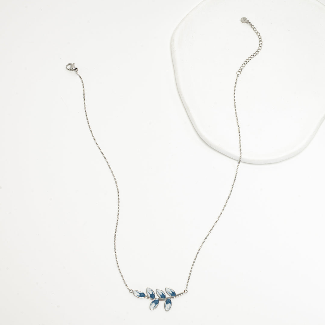 Hope Grows Necklace in Silver & Blue