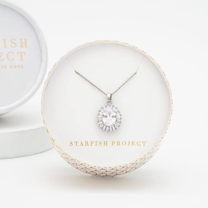 Infinite Glow Platinum Zircon Necklace