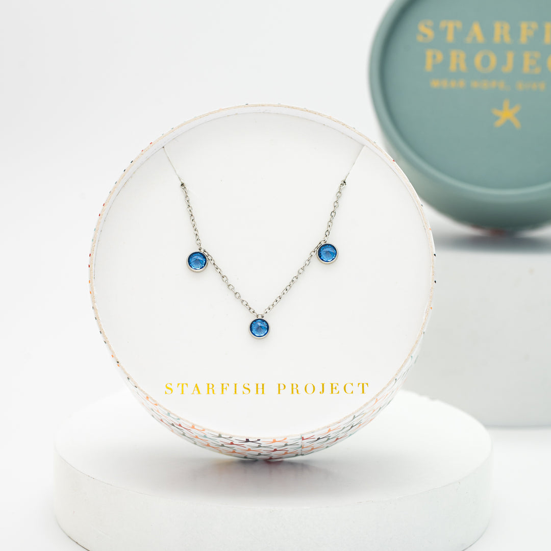 Guiding Lights Necklace in Silver & Blue