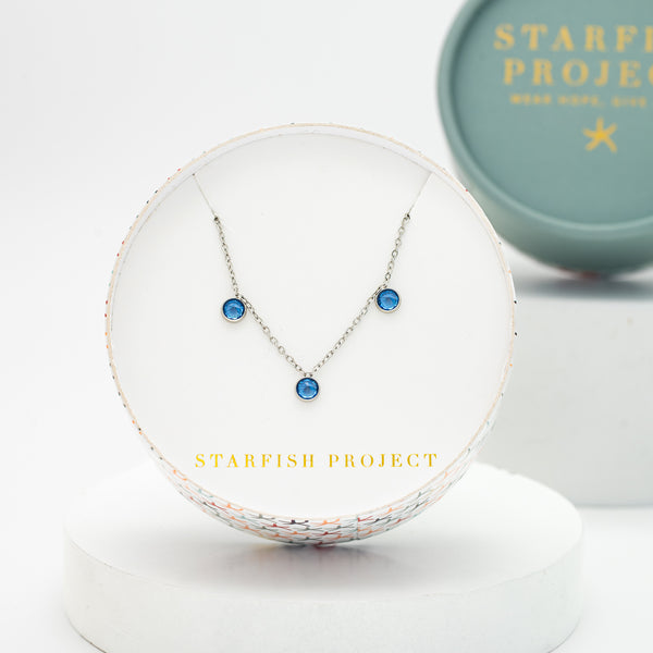 Guiding Lights Necklace in Silver & Blue