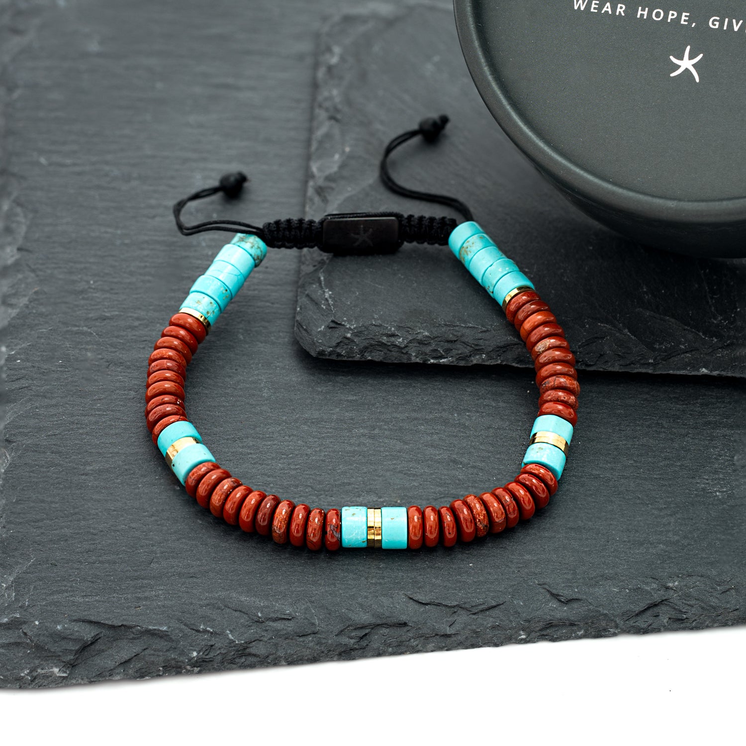 Nomadic Turquoise & Red Jasper Rope Beaded Bracelet – Starfish Project